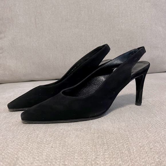 Sling-back Suede Pumps Made in France - Picture 3 of 4